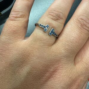 Tiffany & Co Wire T Ring with Sapphires